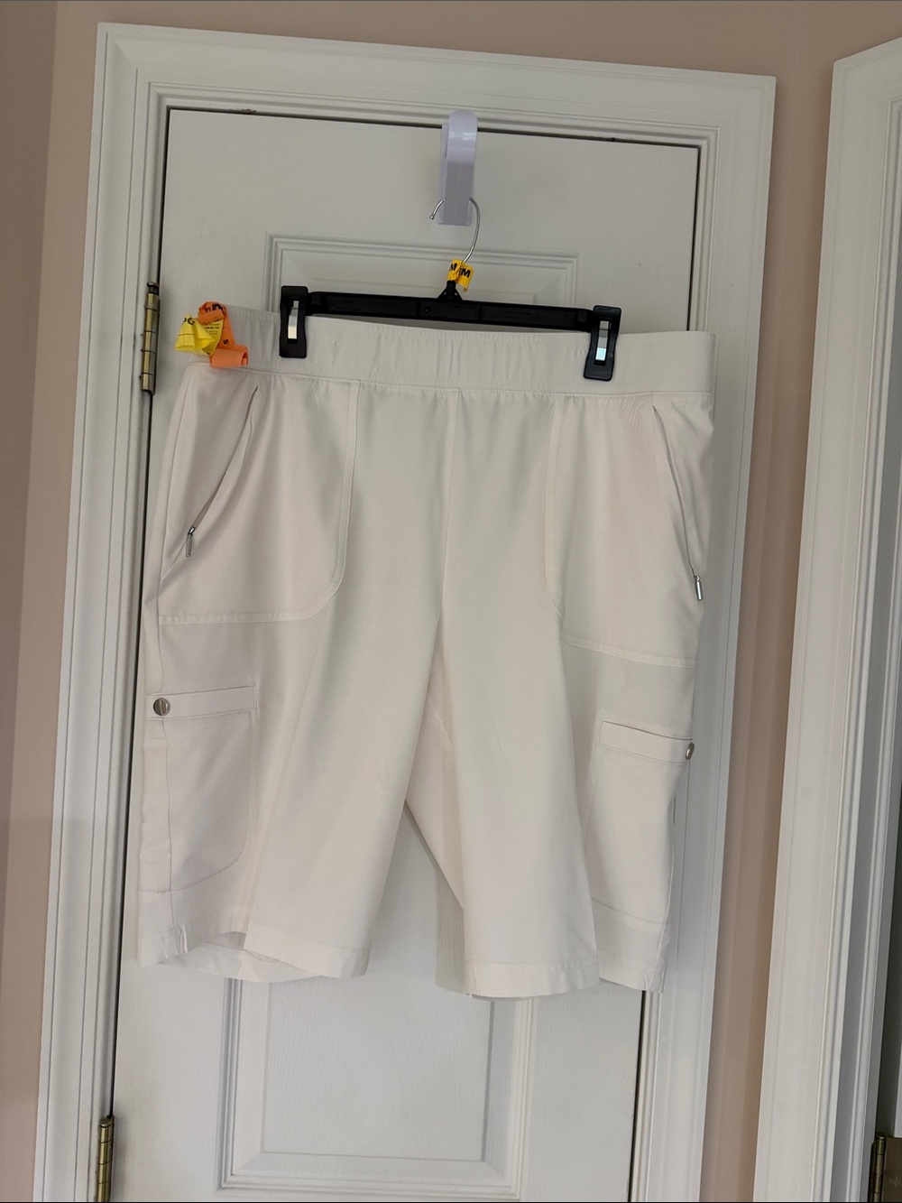 Chico’s Women's White Cargo Shorts with Utility Pockets, Size 3